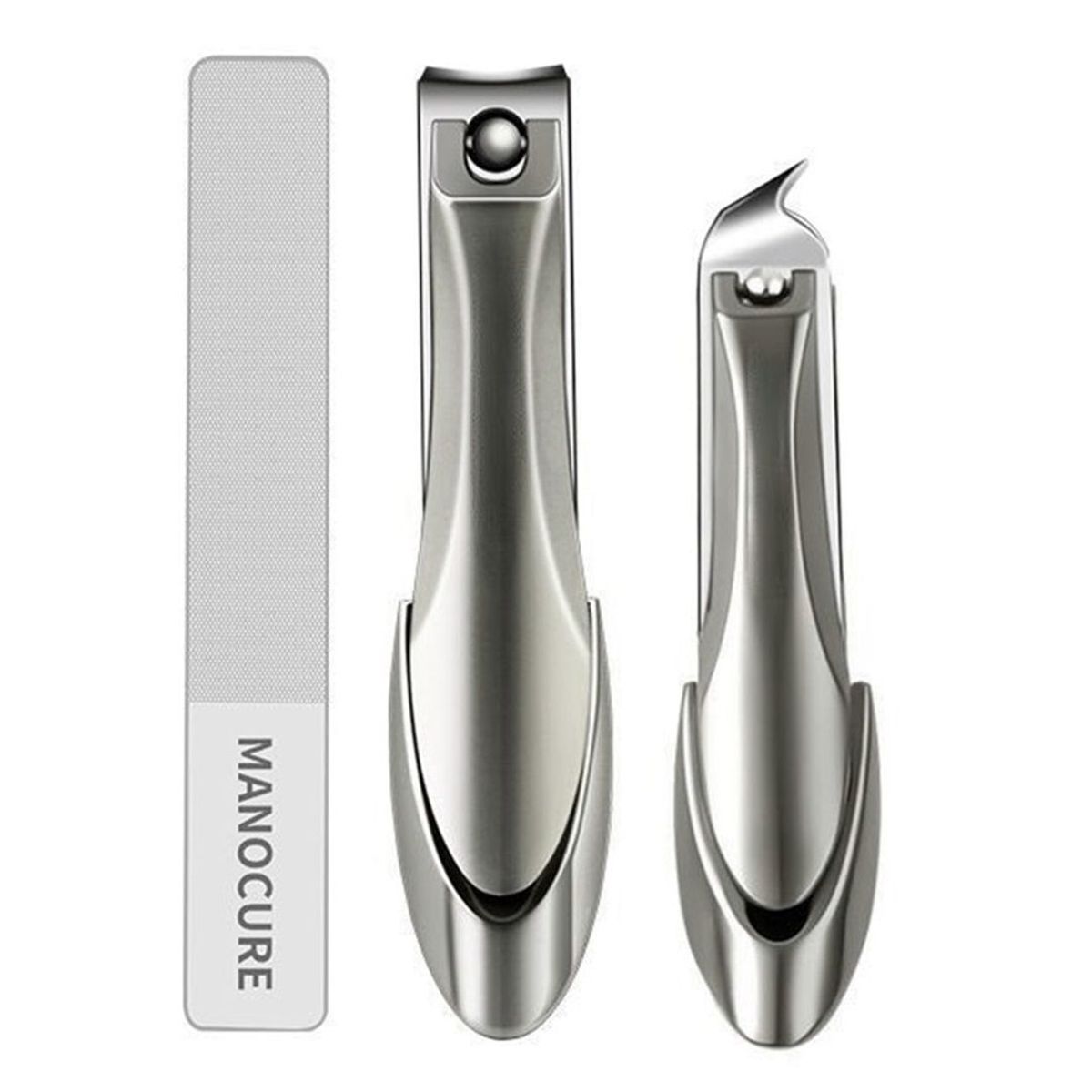 OEM - Cortauñas de Acero Inoxidable con Lima, 3 Piezas Premium