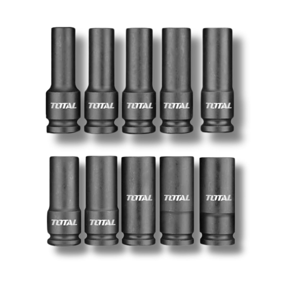 TOTAL TOOLS - Juego de dados largo de impacto 1/2" 10 piezas Total