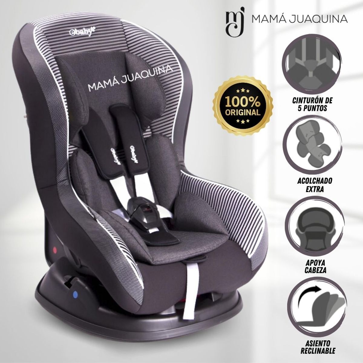 EBABY - Silla de Auto «MONROE» Edición Limitada Gray