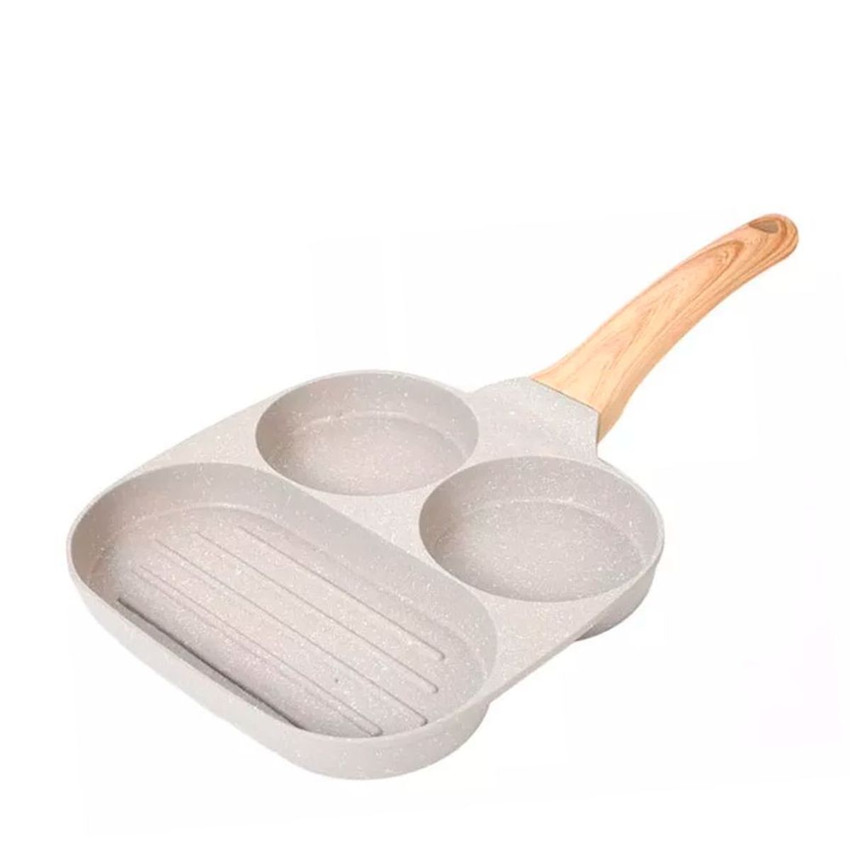 HYGGE - Sarten Eco Friendly Antiadherente con 3 Divisiones Crema