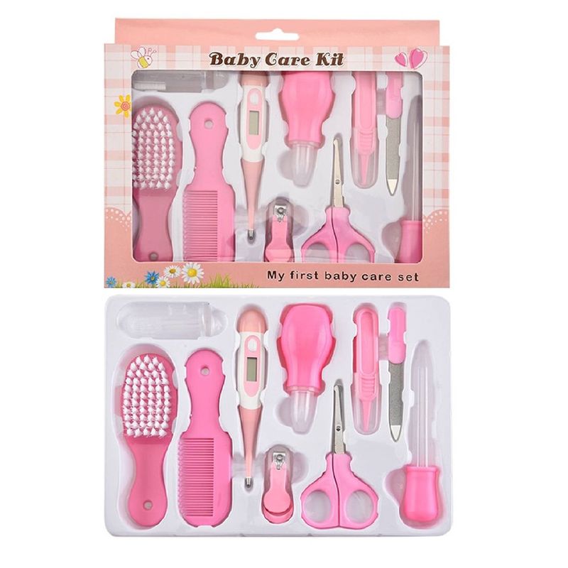 GENERICO - SET DE LIMPIEZA PARA BEBE CON TERMOMETRO ROSADO BABY CARE