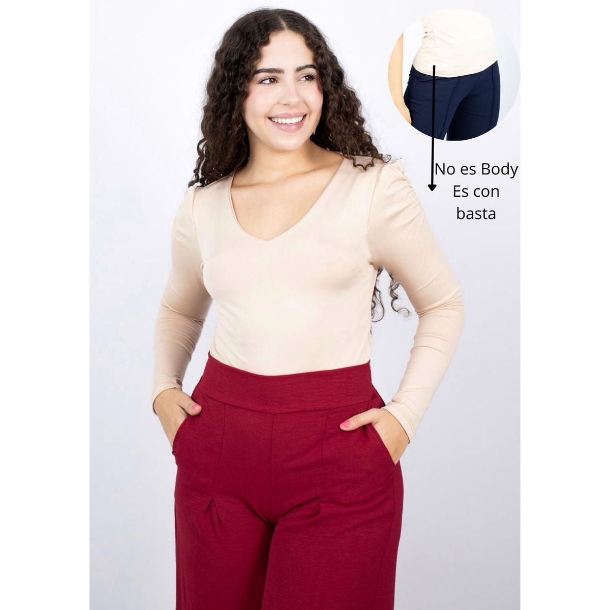 GENERICO - BLUSA SUPLEX CUELLO V MANGA LARGA