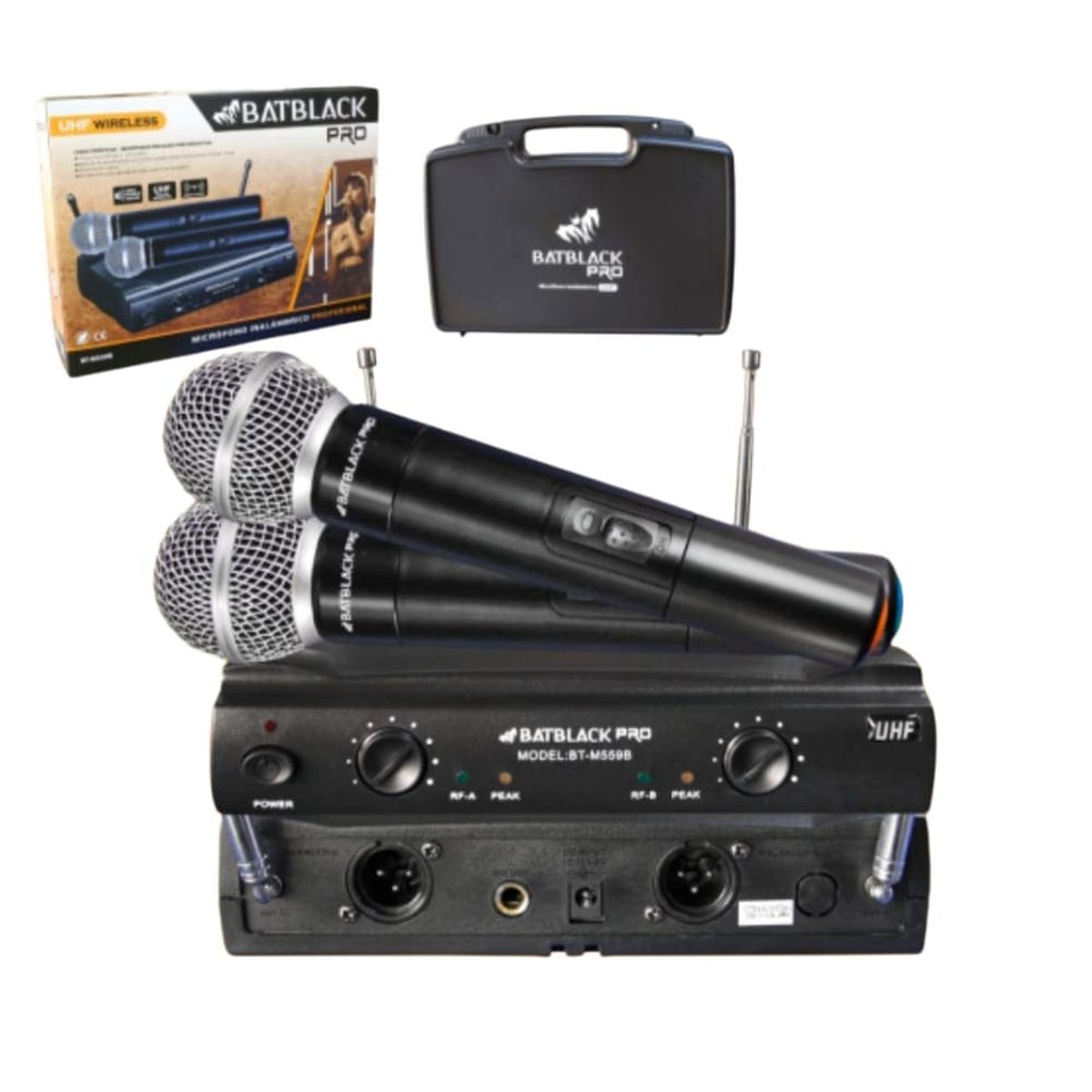 BATBLACK - micrófono inalámbrico profesional uhf  doble