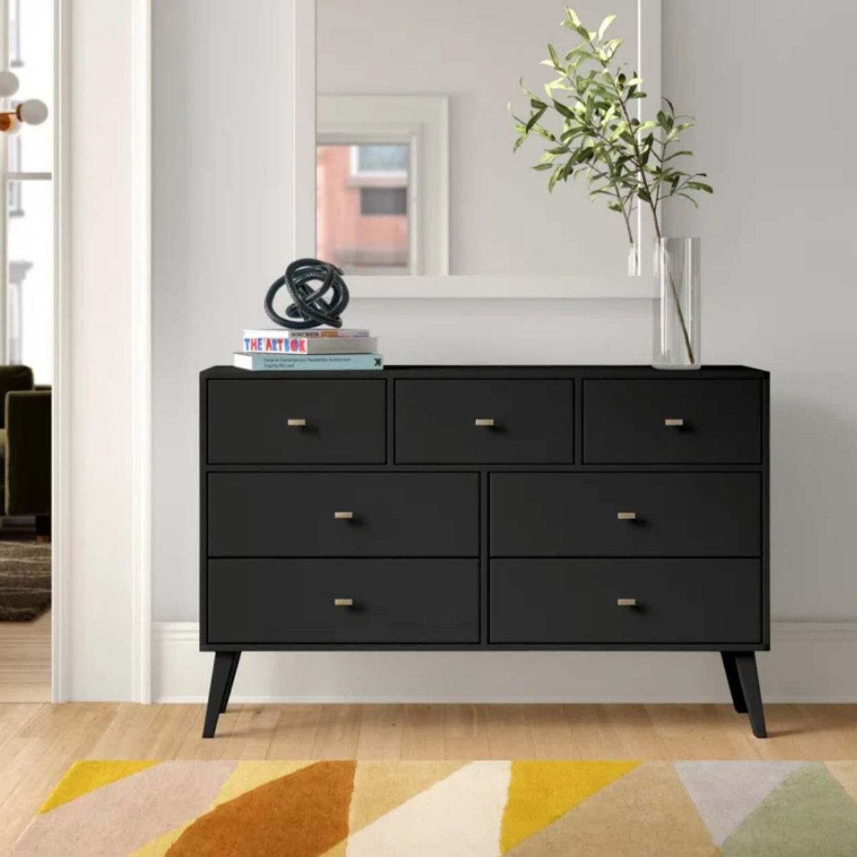 VENTITAS HOME - Cómoda Vintage Babilonia 7 Compartimientos Ventitas Home Negro