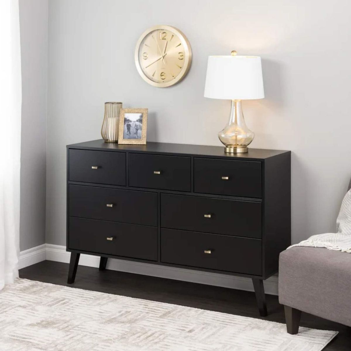 VENTITAS HOME - Cómoda Vintage Babilonia 7 Compartimientos Ventitas Home Negro