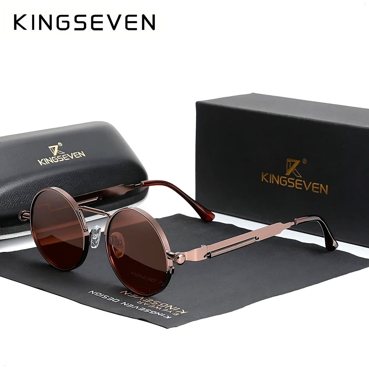 KINGSEVEN - Lentes de Sol Kingseven Redondo Proteccion UV 400