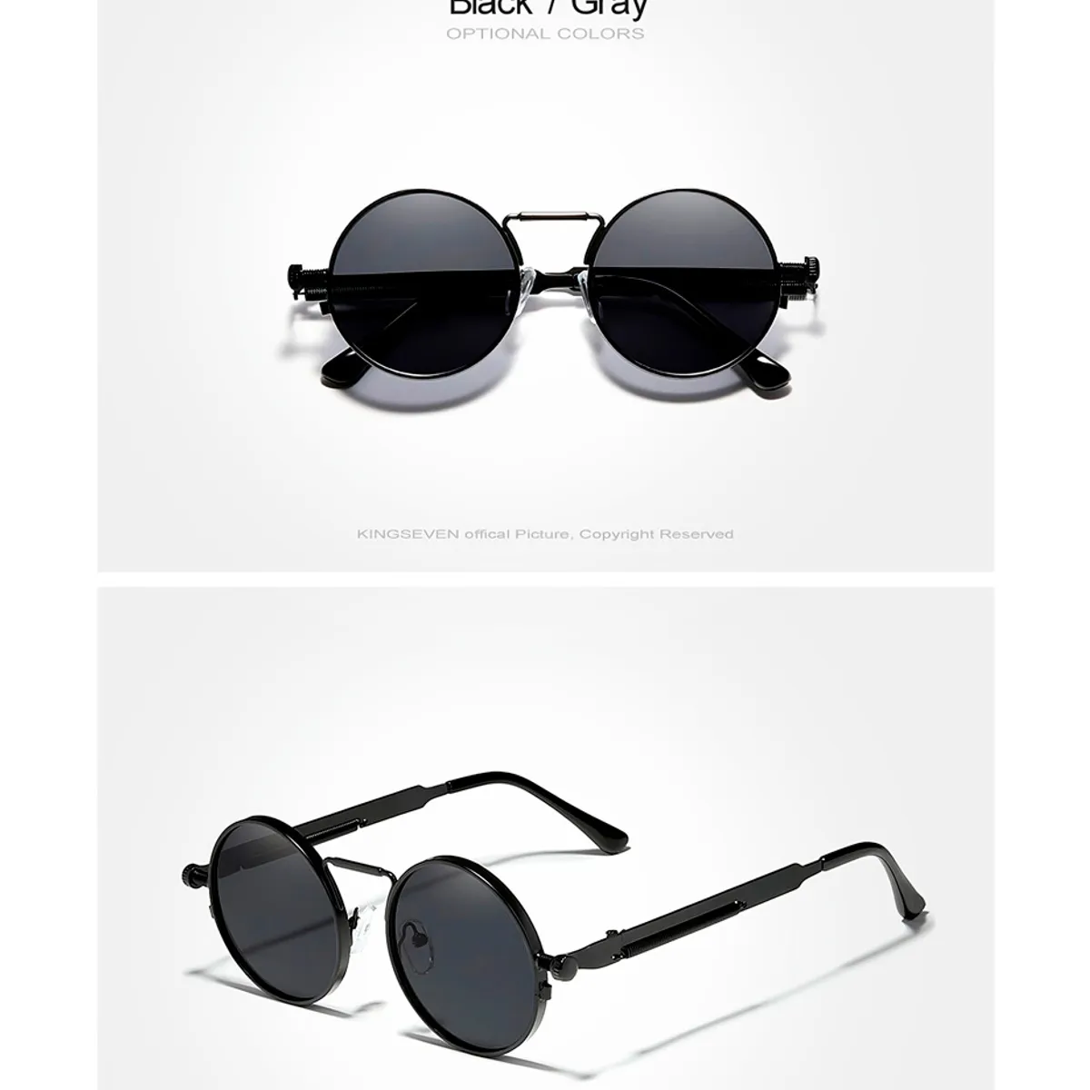 KINGSEVEN - Lentes de Sol Kingseven Redondo Proteccion UV 400