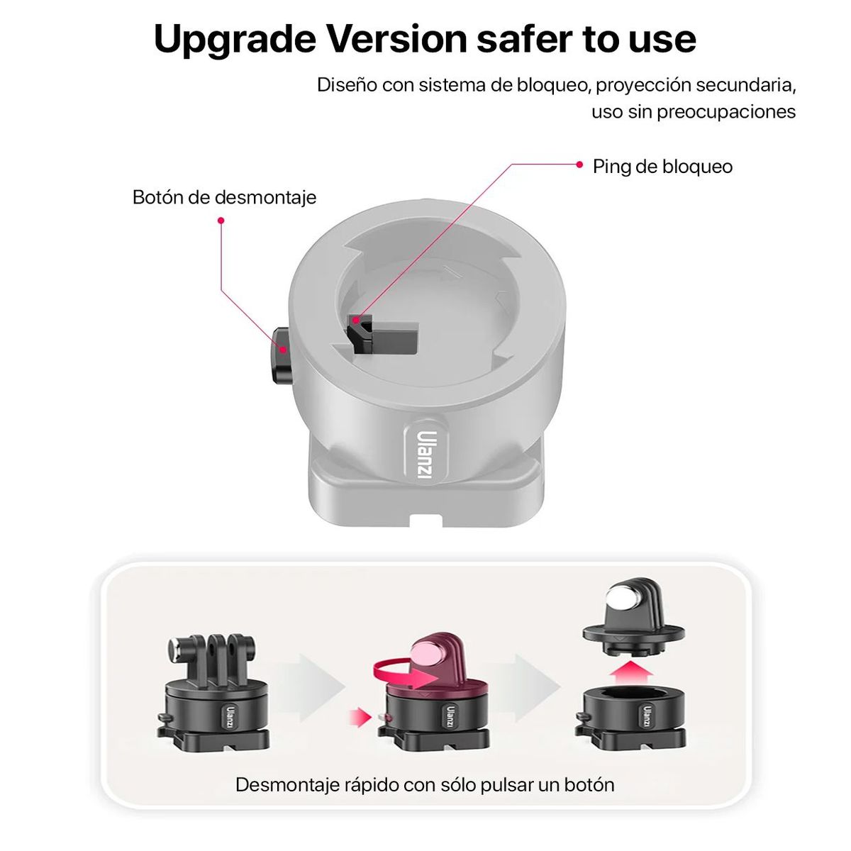 ULANZI - Adaptador De Montaje GoPro Liberación Rápida GO-Quick II Ulanzi