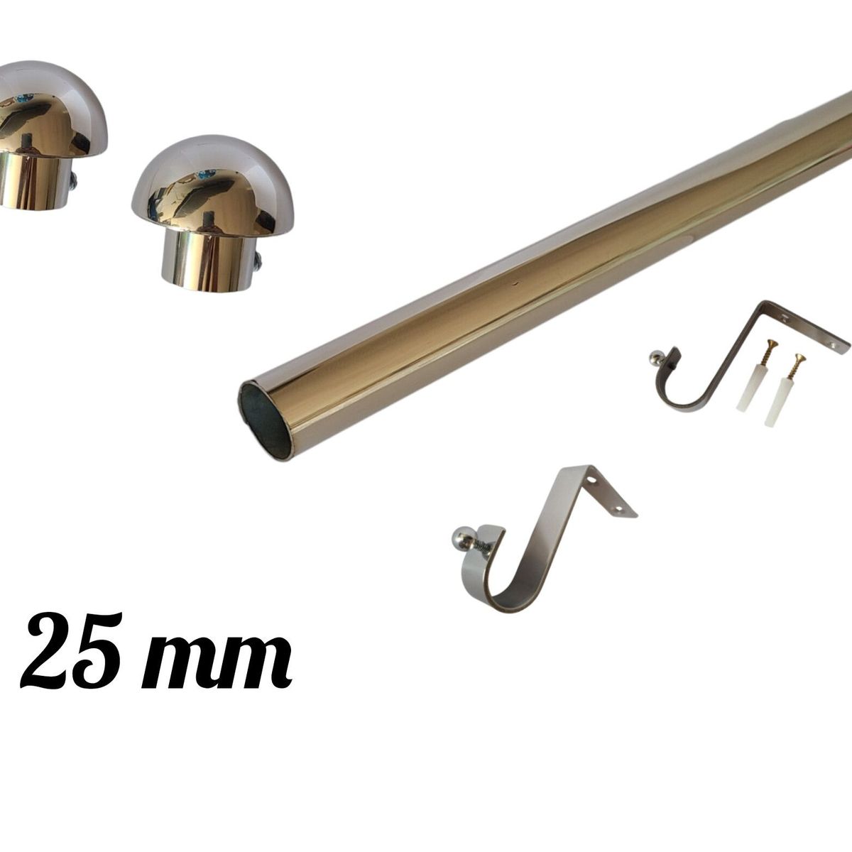 GENERICO - Pack Cortinero de Acero con Hongo de 1.50 MTS 1" - 25 MM