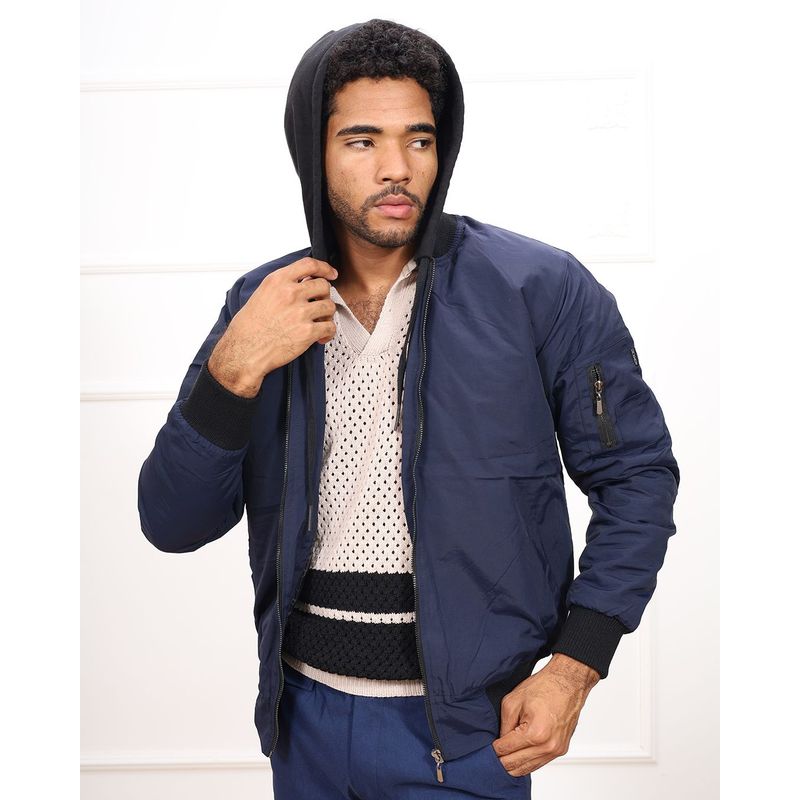 DM DEXMEN - Casaca Dexmen Bomber Capucha Azul