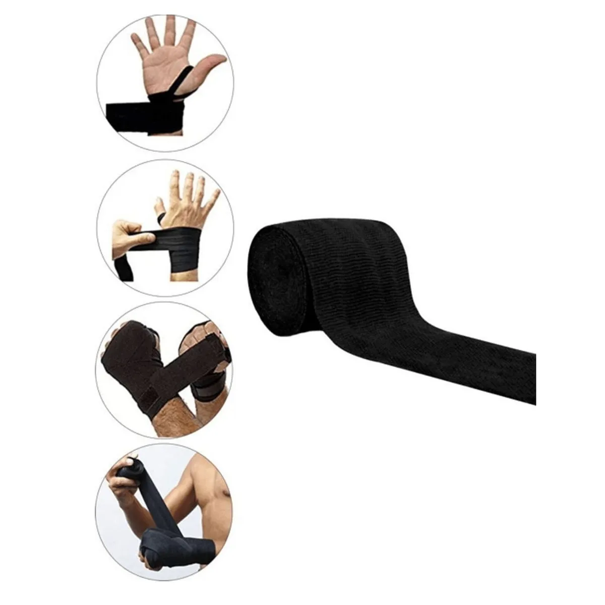 GENERICO - Venda de Boxeo Profesional 3 mt para MMA Box - Color Negro