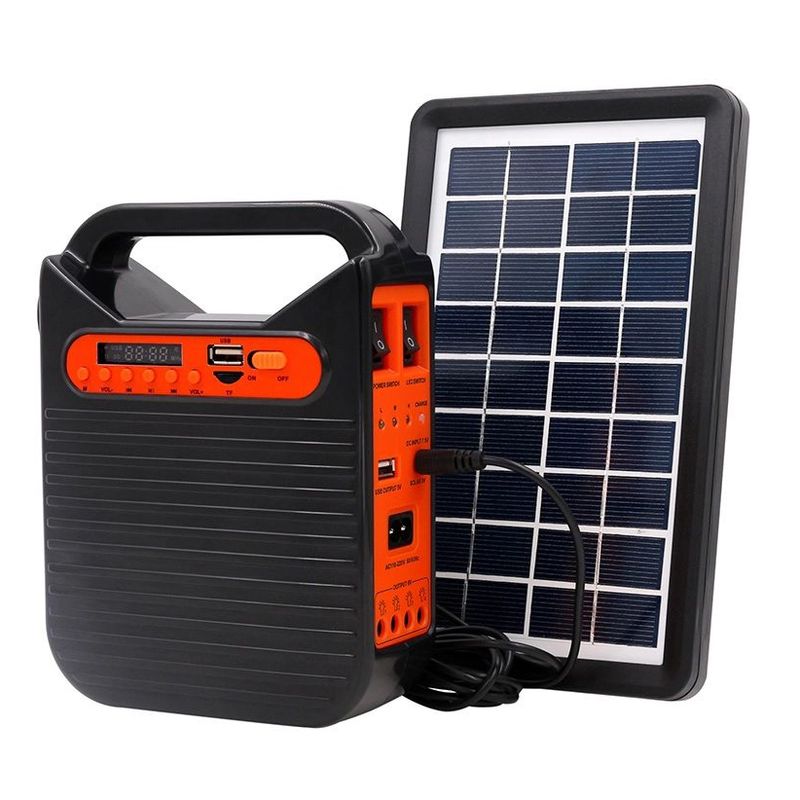 SEISA - Kit Energia solar 9V 4amp - Foco Radio bluetooth y Cargador