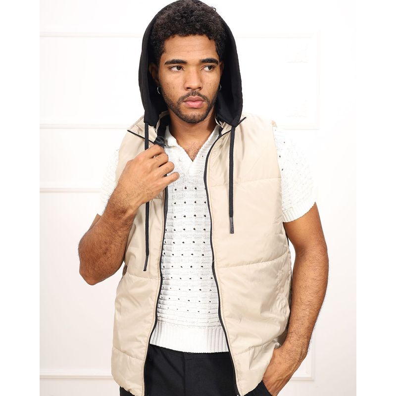 DM DEXMEN - Chaleco Dexmen Capucha Beige