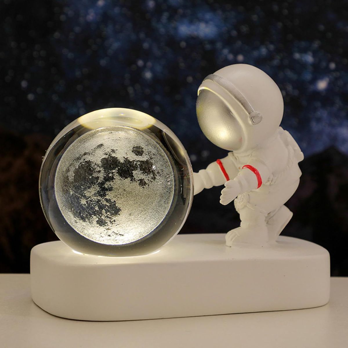 GENERICO - Lampara Decorativa Astronauta con esfera en 3D - Diseño Luna
