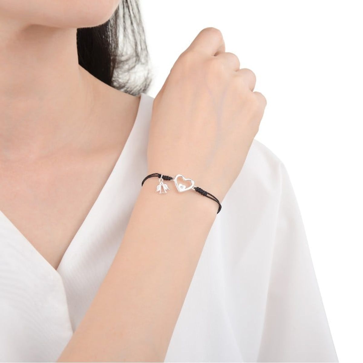 SANTORAL - Pulsera Angel Corazón - Hilo y Plata