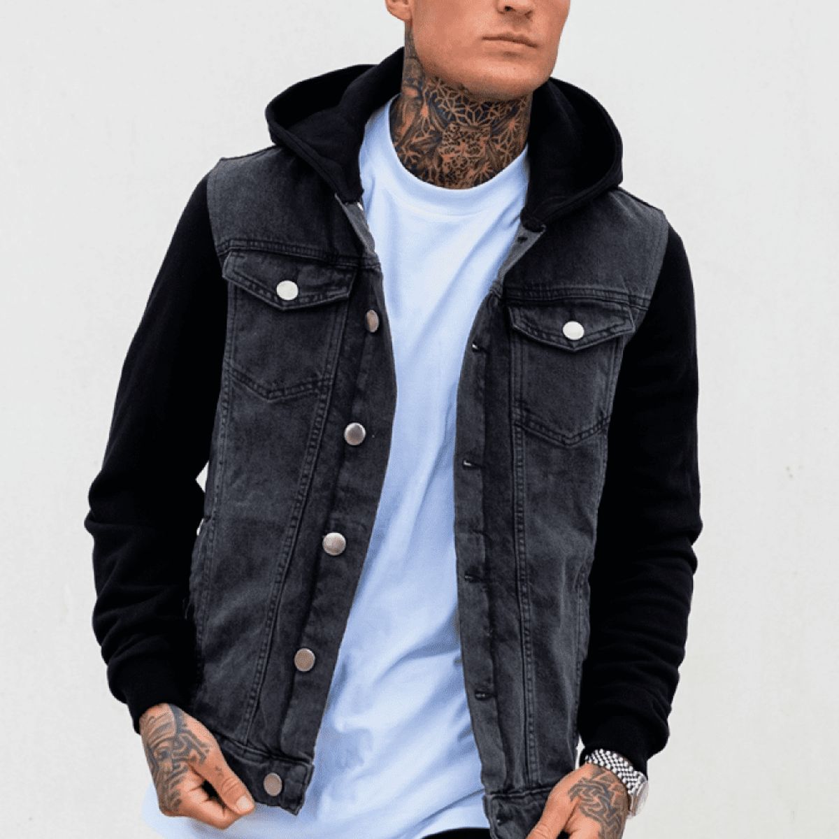 GENERICO - Casaca Jean afranelado Hombre