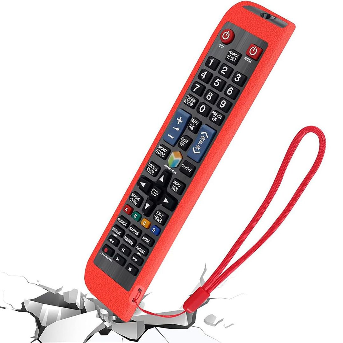 CASE - Funda De Silicona  Para Control Samsung Smart Tv Grande Bn59- Rojo
