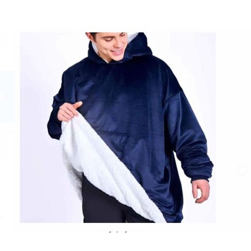 GENERICO - Ulltra  polera  de felpa con capucha plush AZUL