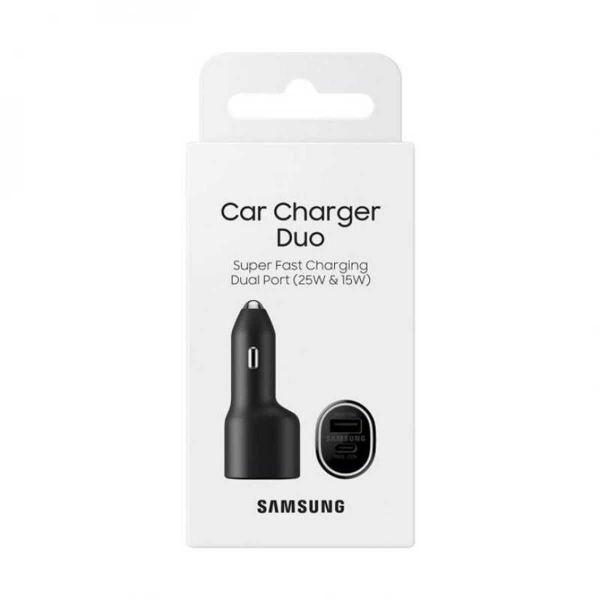 SAMSUNG - Cargador de Carro Samsung 25W+15W Dual Fast Charge Negro