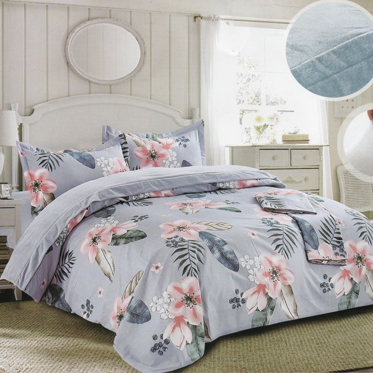 MINGDA - Set de Edredón King Skin + Sabanas + Fundas de 5 piezas 100% Calidad Premiun