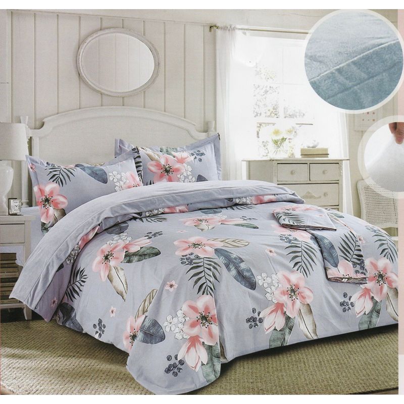 MINGDA - Set de Edredón King Skin + Sabanas + Fundas de 5 piezas 100% Calidad Premiun