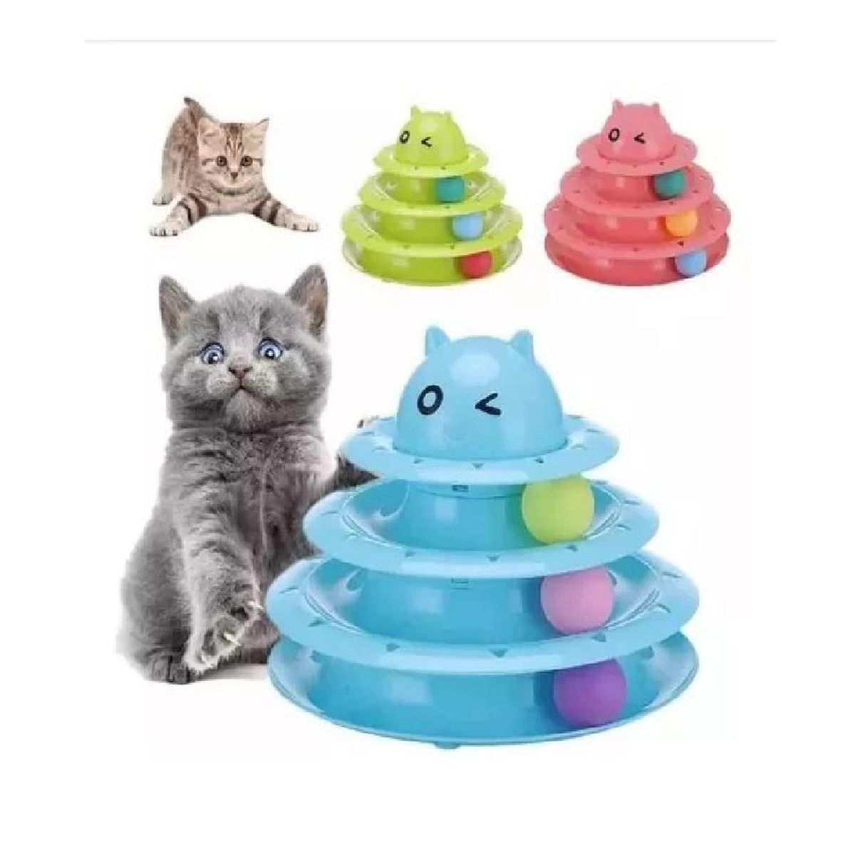 OTTOWARE - Juguete Interactivo Gato con Pelotas