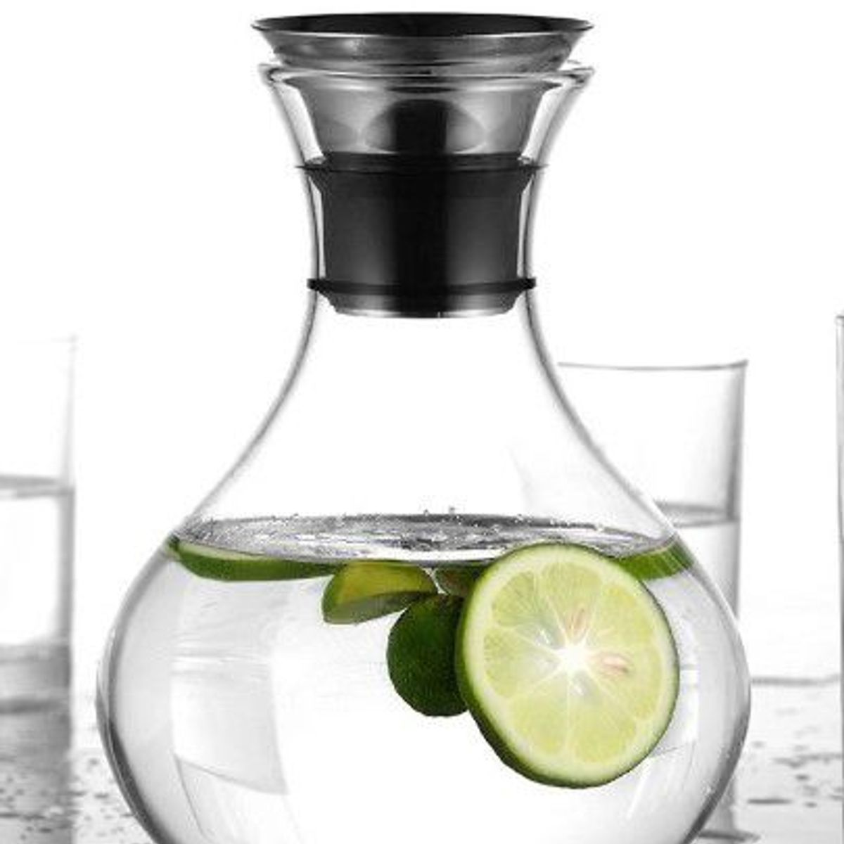 GENERICO - Jarra de Vidrio Resistente al Calor CTapa de Acero Inox