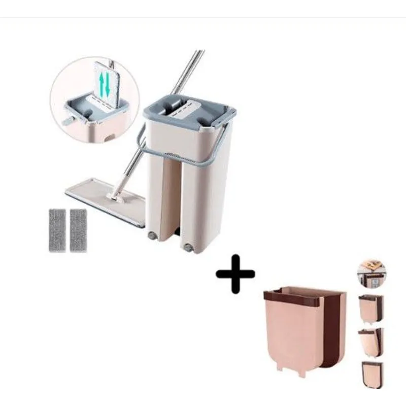 GENERICO - Combo Hogar Balde Trapeador y Tacho Plegable