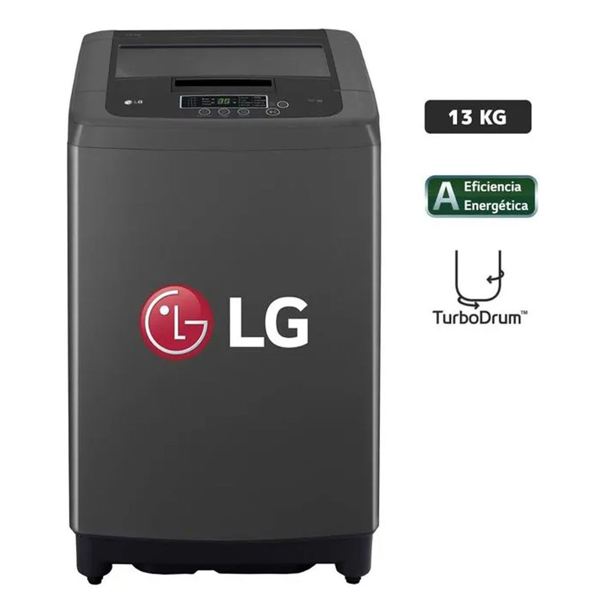 LG - Lavadora LG Carga Superior 13 Kg WT13BPBK Negro claro