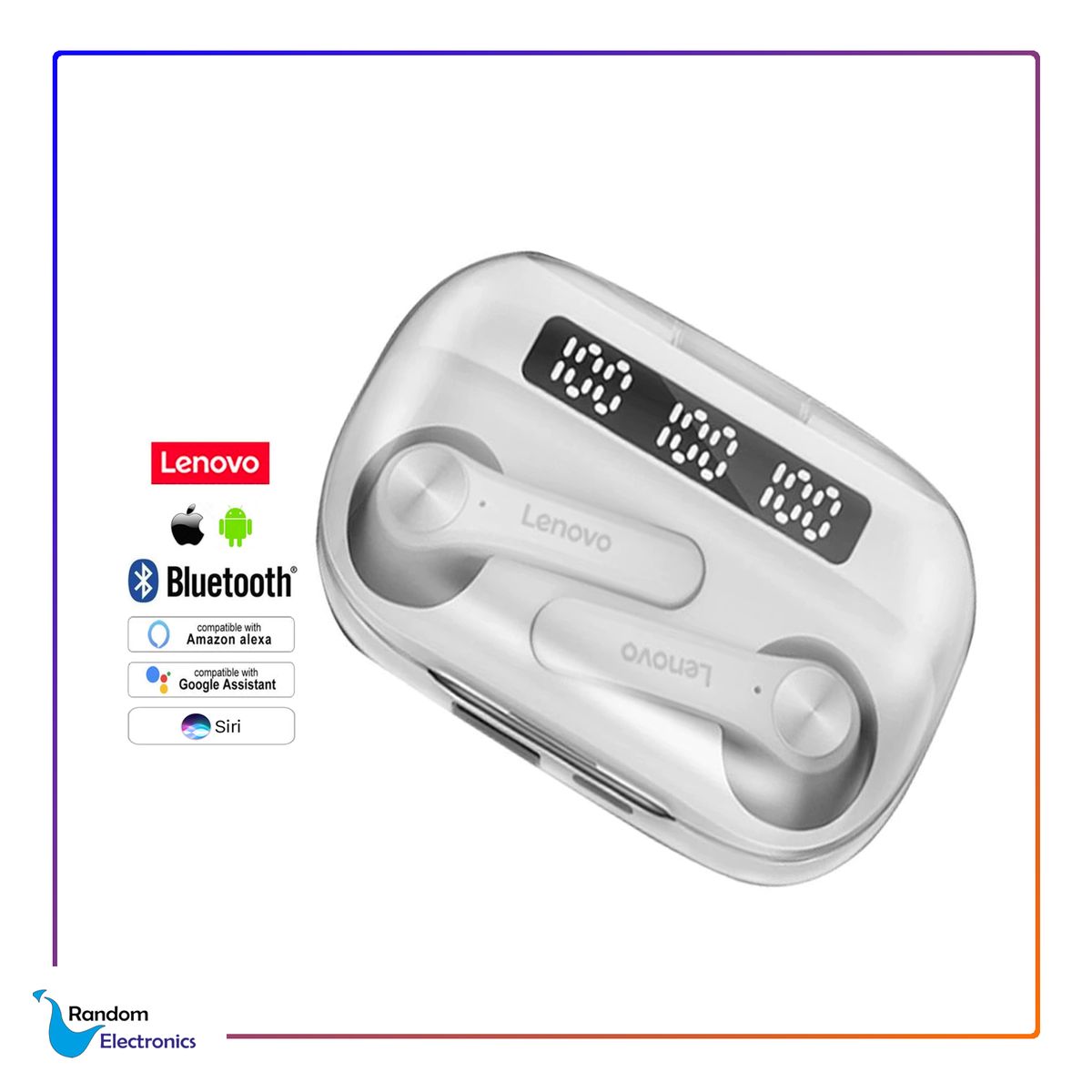 LENOVO - LENOVO QT81 AUDIFONOS INALAMBRICOS BLUETOOTH 5.1 TACTIL ANDROID IOS B