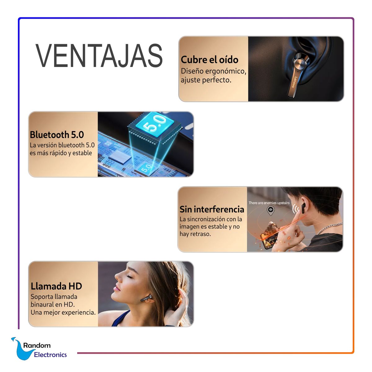 LENOVO - LENOVO QT81 AUDIFONOS INALAMBRICOS BLUETOOTH 5.1 TACTIL ANDROID IOS B