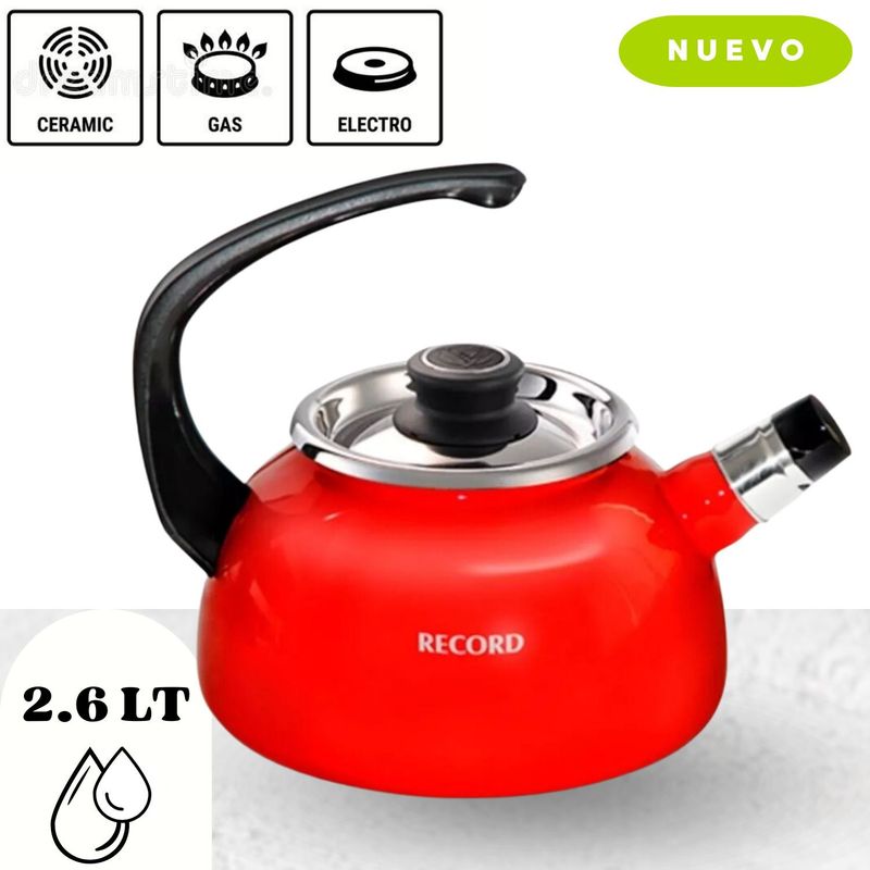 RECORD - Tetera a/esm. Amore Rojo int/bco # 22 (2.6lt) t/ac - record