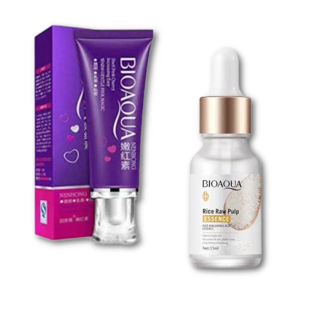 BIOAQUA - CREMA BLANQUEADORA ZONAS + SERUM DE ARROZ