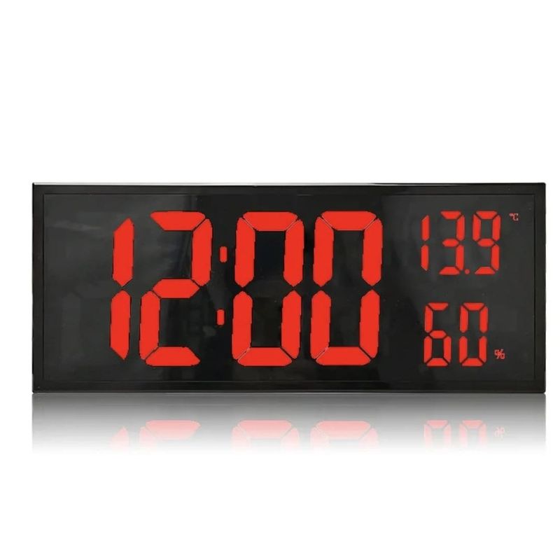 GENERICO - Reloj Digital de pared con Control remoto Humedad y Temperatura