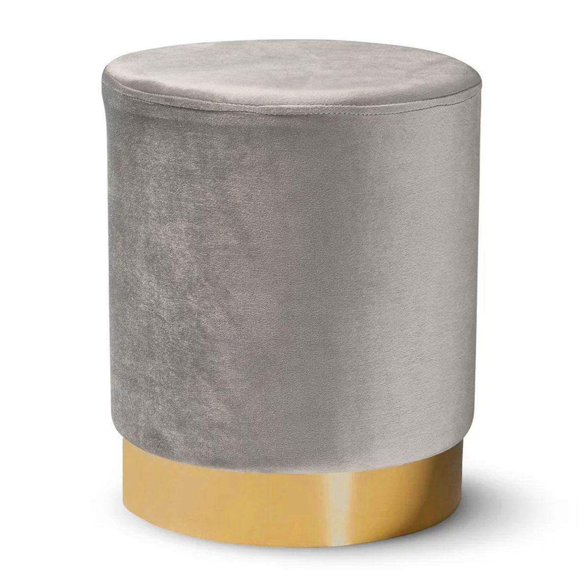 GENERICO - Puff Siena Redondo con Base Metálica Gris