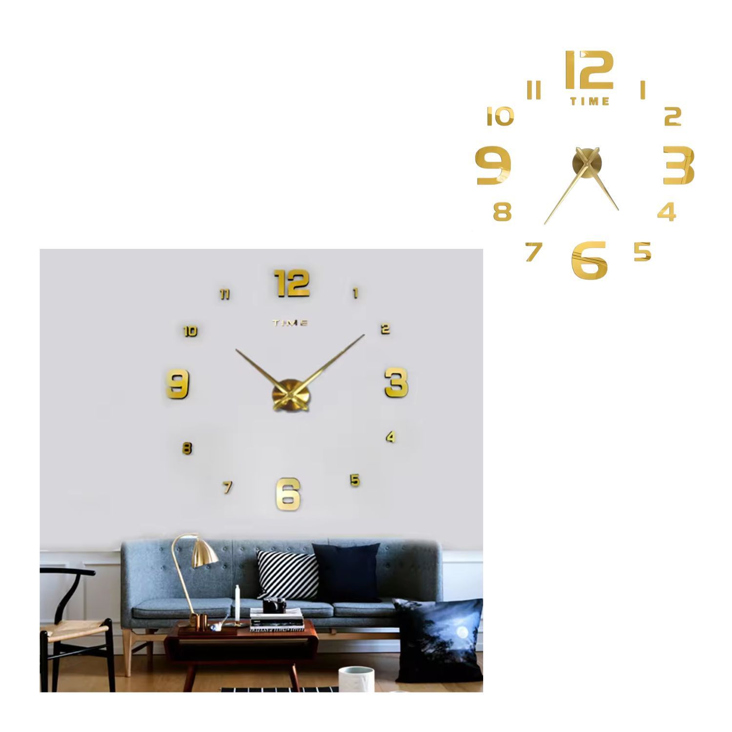 Reloj Dorado con Adhesivo para Pared Sodimac Perú