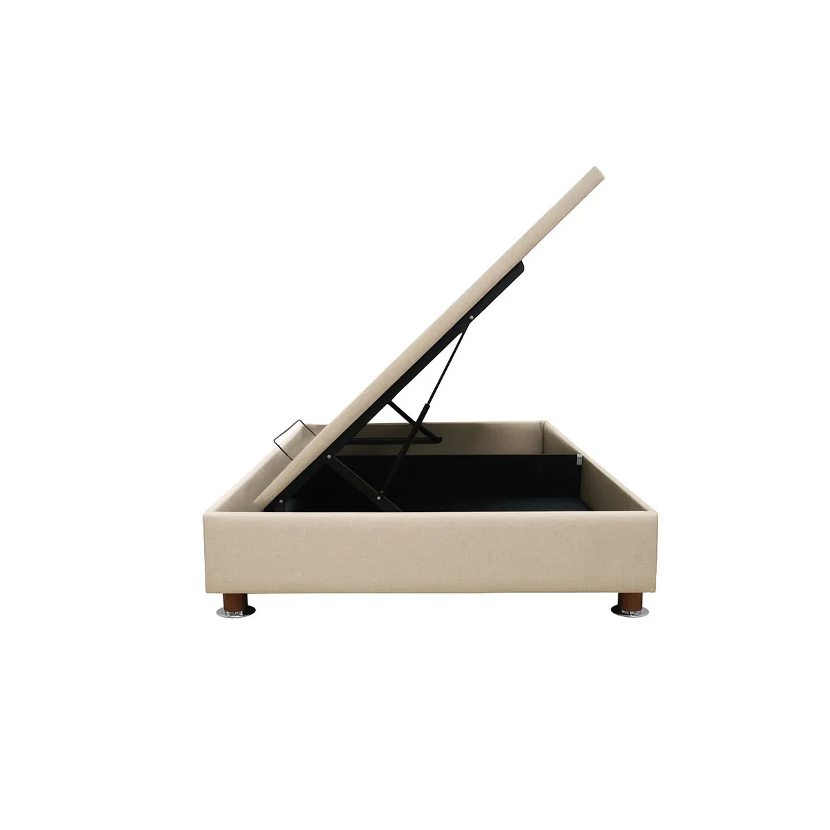 MUEBLES MACRUMO - Box Espacio Tarima reforzado 2 Plz + Tela ALPHA (Color Beige)