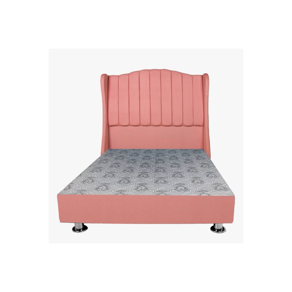MUEBLES MACRUMO - Cama tapizada Berlín - 1.5 Plz - color palo rosa