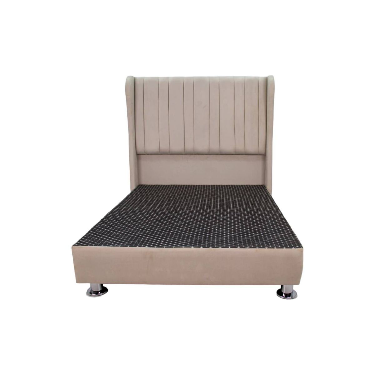 MUEBLES MACRUMO - Cama tapizada Barcelona en P - Queen - color beige