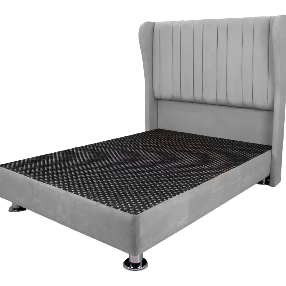 MUEBLES MACRUMO - Cama tapizada Berlín - 2 Plz - color gris plata