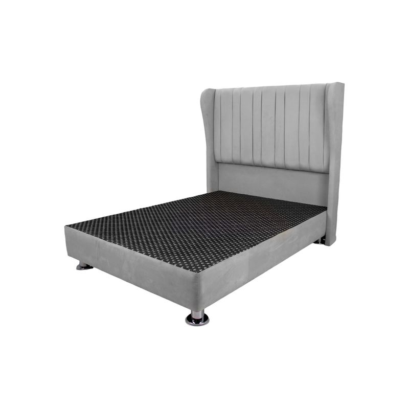 MUEBLES MACRUMO - Cama tapizada Berlín - 2 Plz - color gris plata