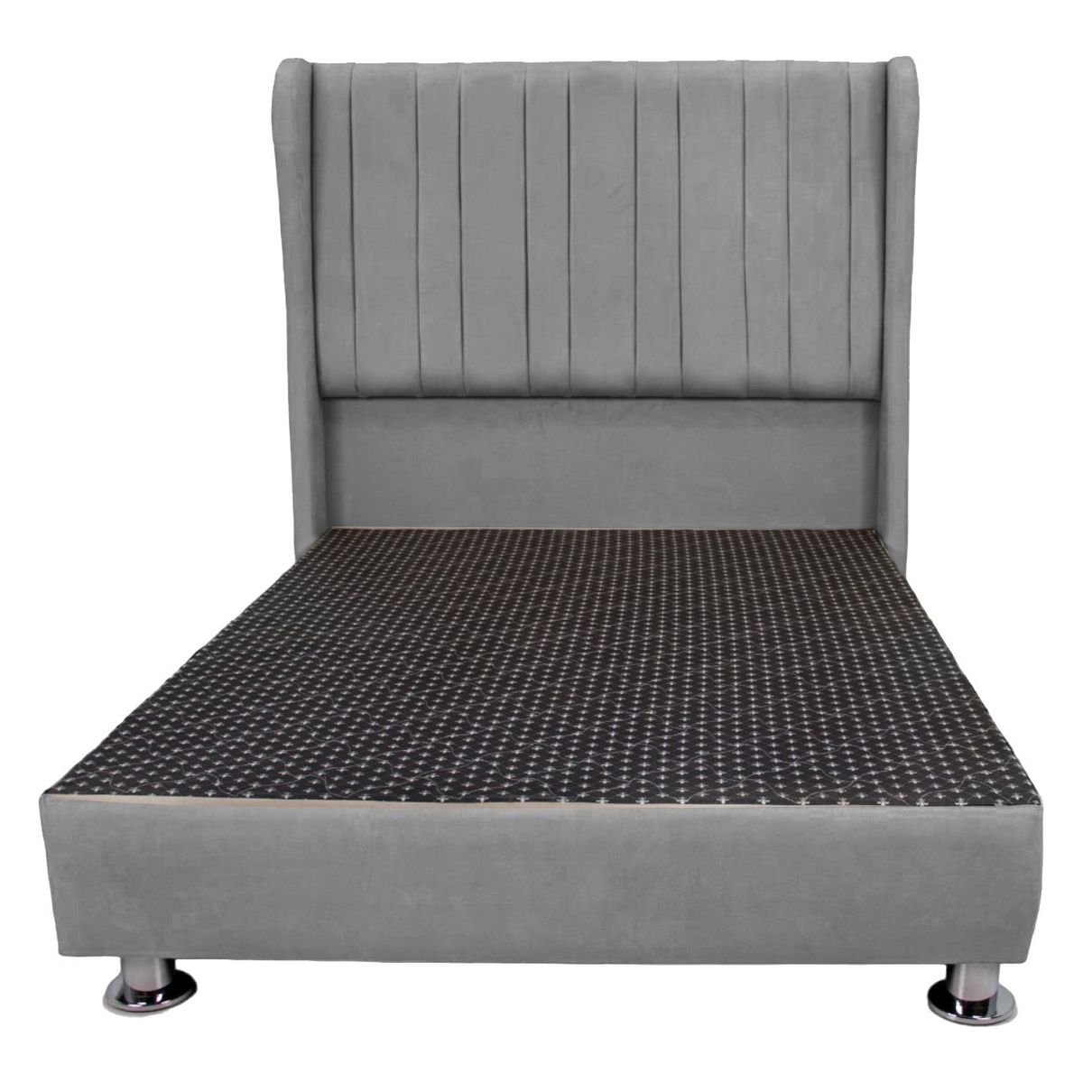 MUEBLES MACRUMO - Cama tapizada Berlín - 2 Plz - color gris plata