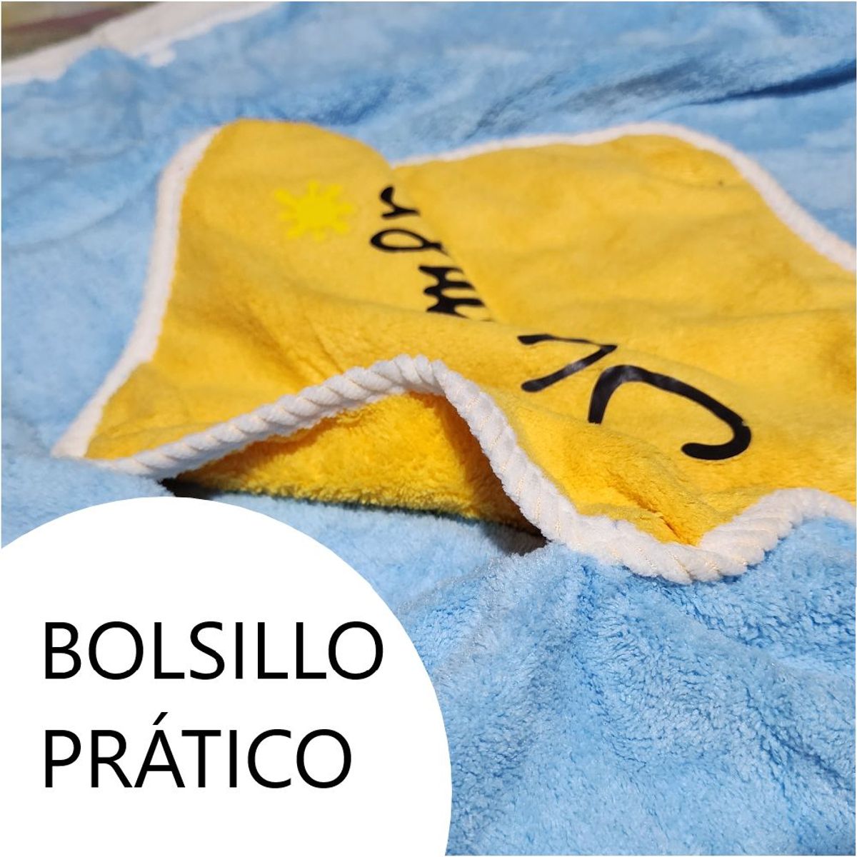 GENERICO - Toalla Bata de baño suave de microfibra Azul - 66 x 135 CM