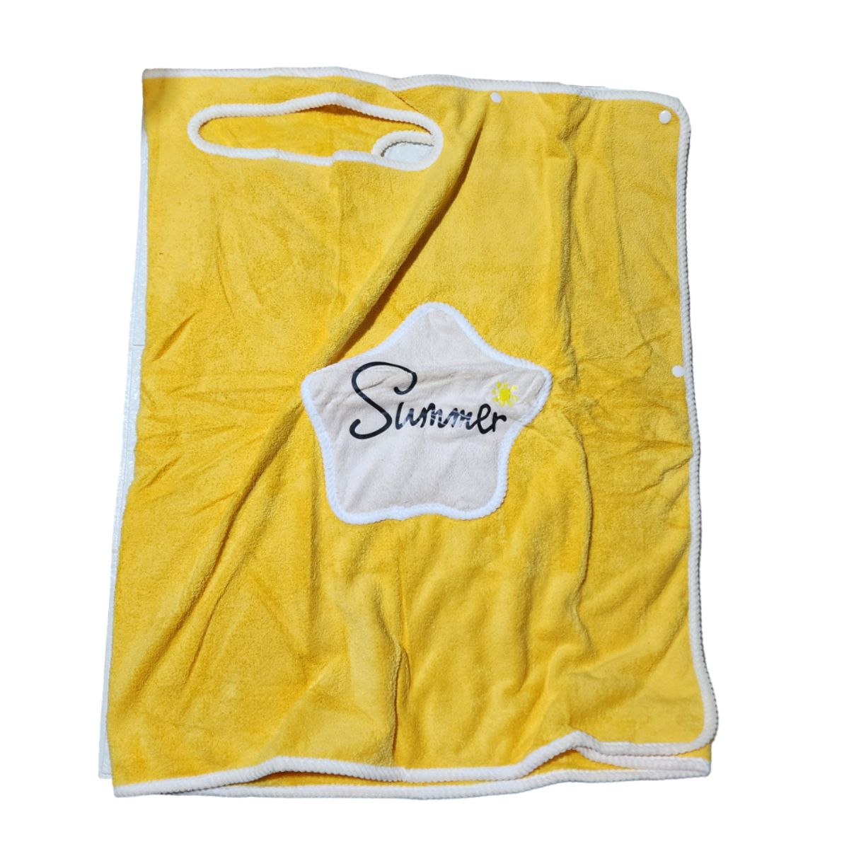 GENERICO - Toalla Bata de baño suave de microfibra Amarillo - 66 x 135 CM