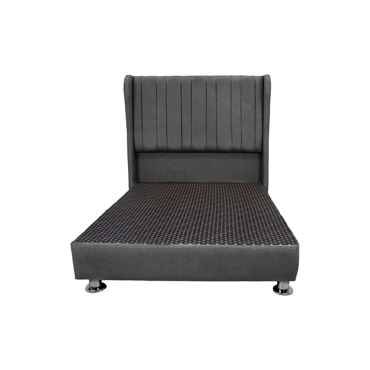 MUEBLES MACRUMO - Cama tapizada Barcelona Antifluido en "P" - 2 Plz - color gris oscuro