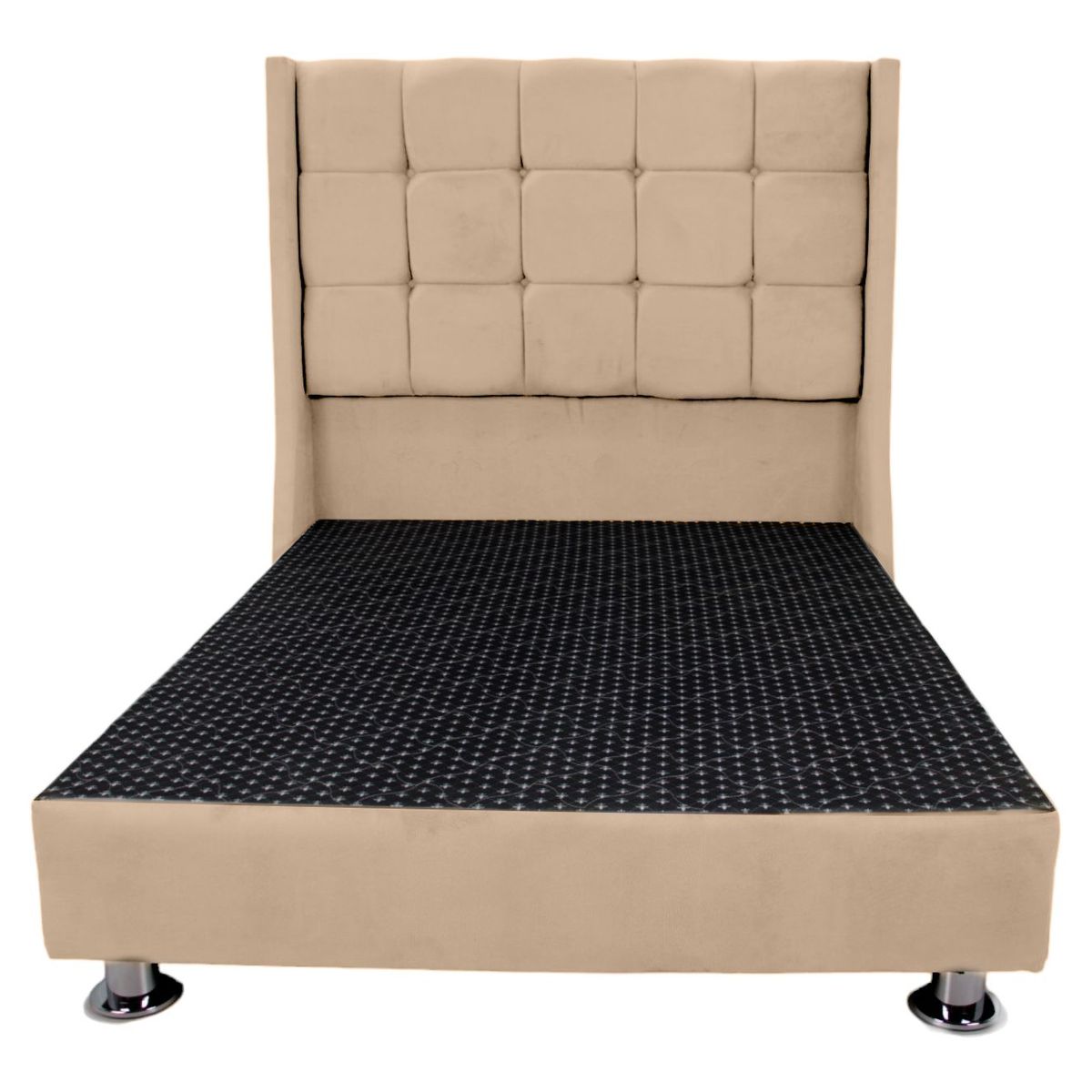 MUEBLES MACRUMO - Cama tapizada Atenas - 2 Plz - color beige