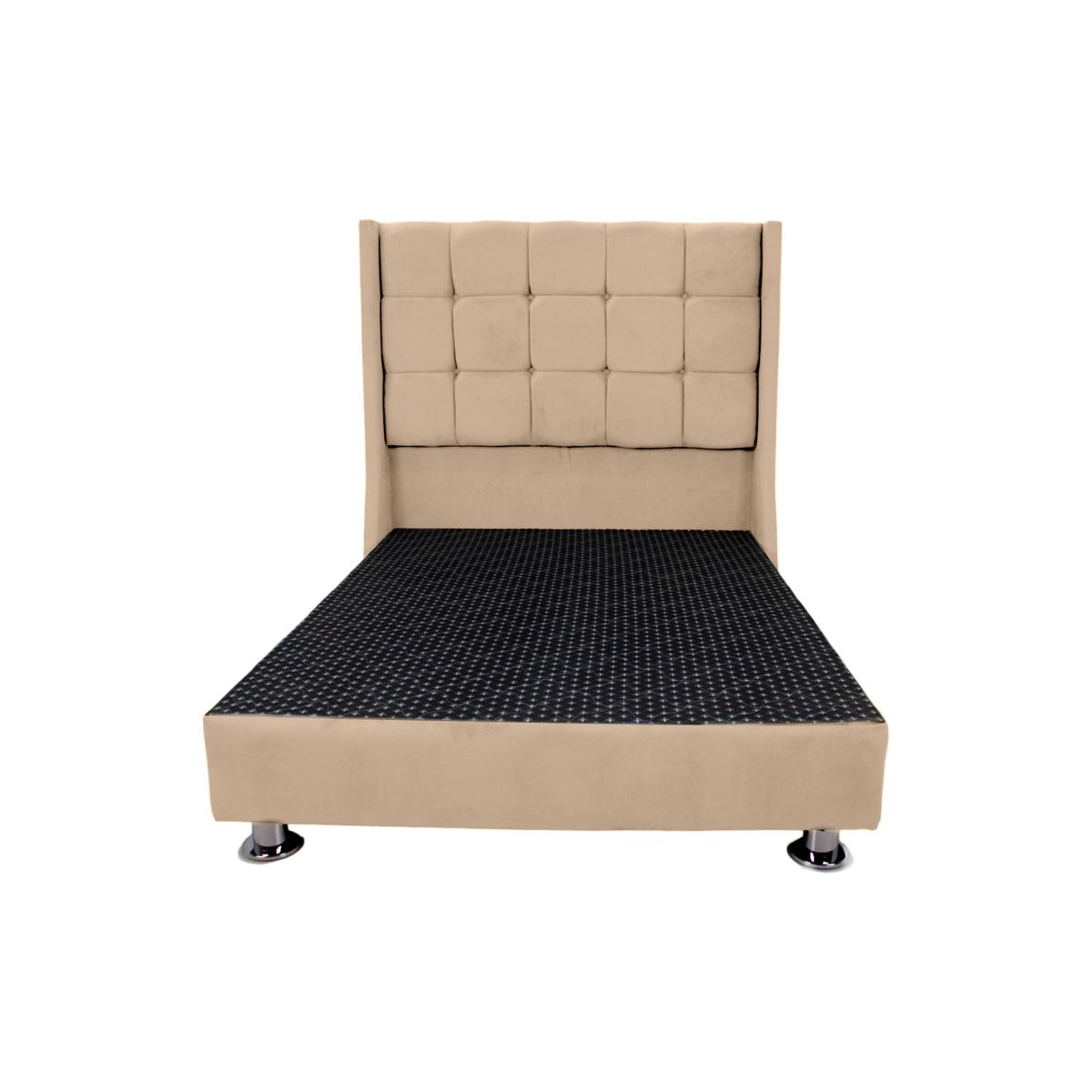 MUEBLES MACRUMO - Cama tapizada Atenas - 2 Plz - color beige