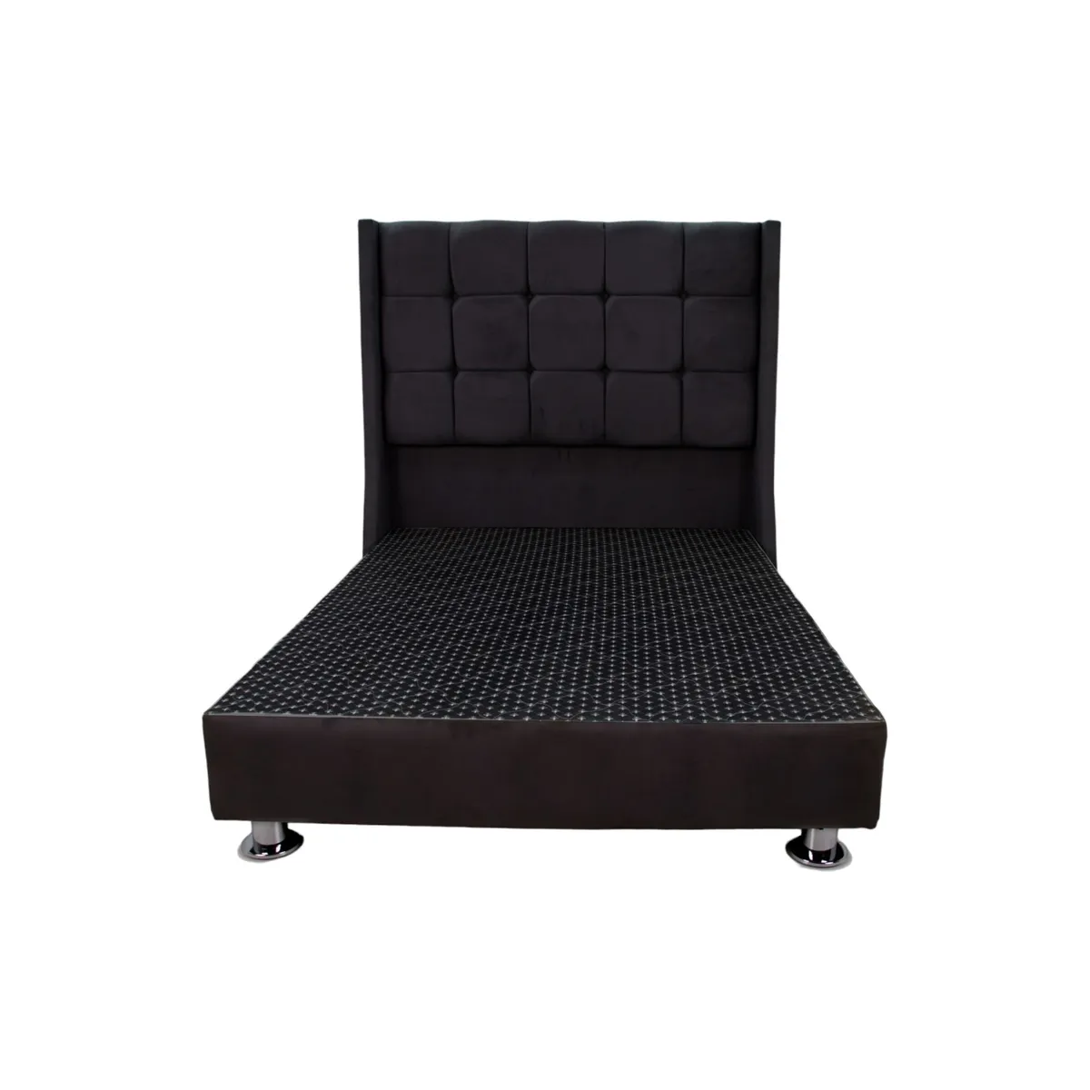 MUEBLES MACRUMO - Cama tapizada Atenas - 2 Plz - color negro