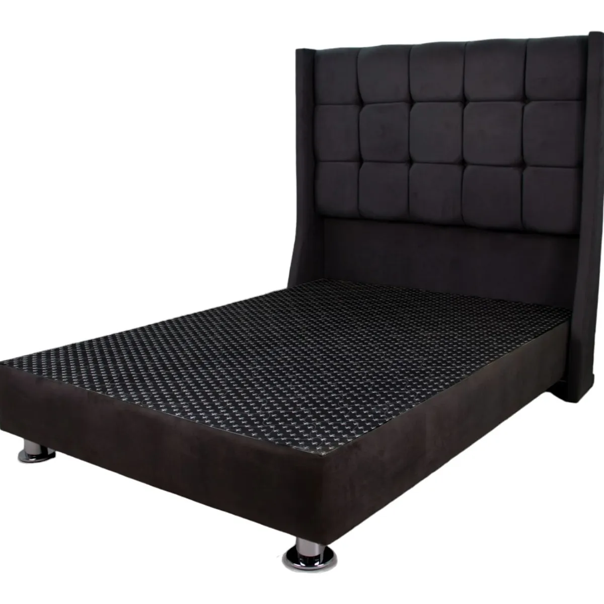 MUEBLES MACRUMO - Cama tapizada Atenas - 2 Plz - color negro