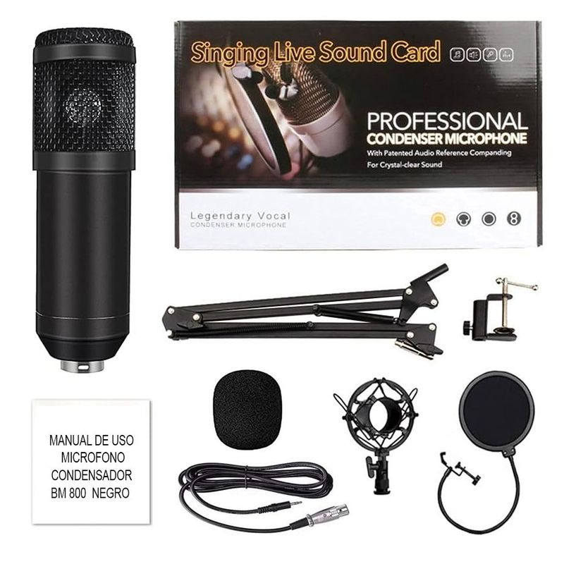 OEM - USB Gaming Microphone Streaming Podcast PC Micrófono Condensador Black